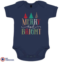 Merry And Bright Christmas Organic Cotton Baby Onesie