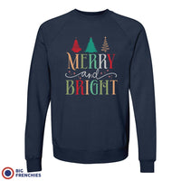 Merry And Bright Christmas Unisex Organic Cotton Sweatshirt