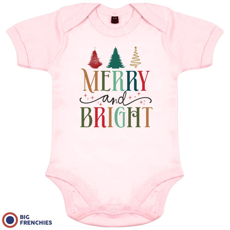 Merry And Bright Christmas Organic Cotton Baby Onesie