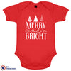 Merry And Bright Christmas Organic Cotton Baby Onesie