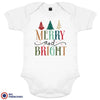 Merry And Bright Christmas Organic Cotton Baby Onesie