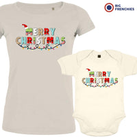 Merry Christmas Mom and Child Organic Cotton family Set (Set of 2)