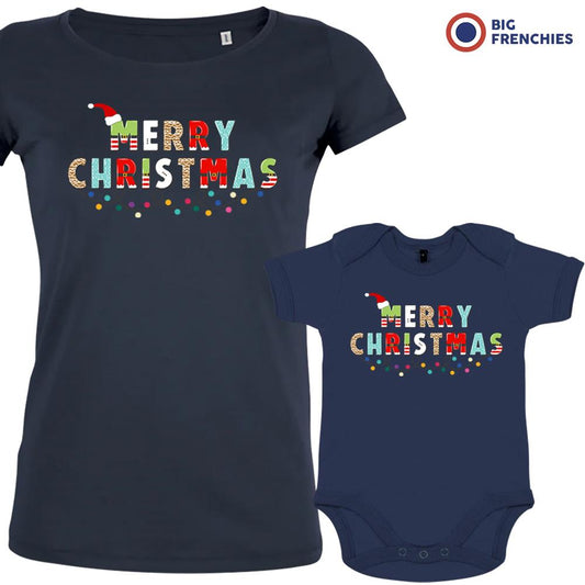 Merry Christmas Mom and Child Organic Cotton family Set (Set of 2)