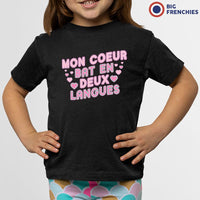 Mon Coeur Bat En Deux Langues Youth & Toddler Organic Cotton Tee