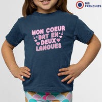 Mon Coeur Bat En Deux Langues Youth & Toddler Organic Cotton Tee