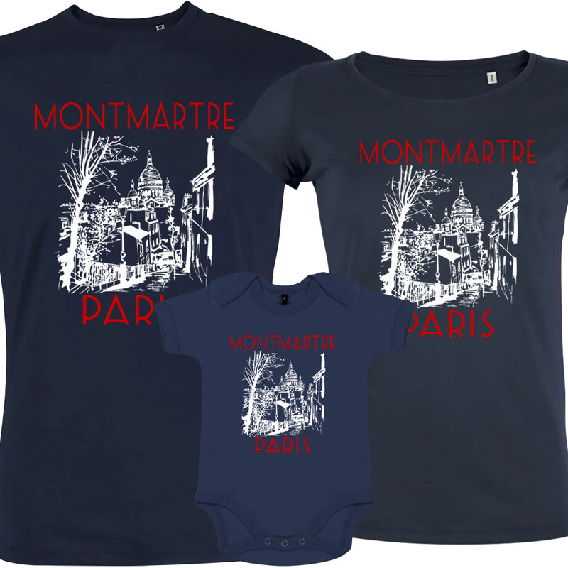 Paris Montmartre Matching Family Organic Cotton Tees(Set of 3)