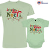 Joyeux Noël Christmas Dad and Child Organic Cotton family Set (Set of 2)