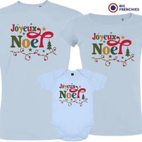 Joyeux Noël Christmas Matching Family Organic Tees (Set of 3)