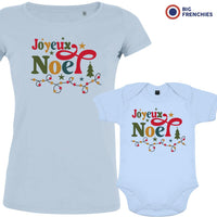 Joyeux Noël Christmas Mom and Child Organic Cotton family Set (Set of 2)