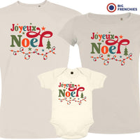 Joyeux Noël Christmas Matching Family Organic Tees (Set of 3)