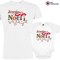 Joyeux Noël Christmas Dad and Child Organic Cotton family Set (Set of 2)