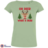 Oh Deer What A Year Christmas Women's Organic Cotton Tee