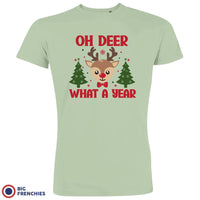 Oh Deer What A Year Christmas Men's Organic Cotton Tee