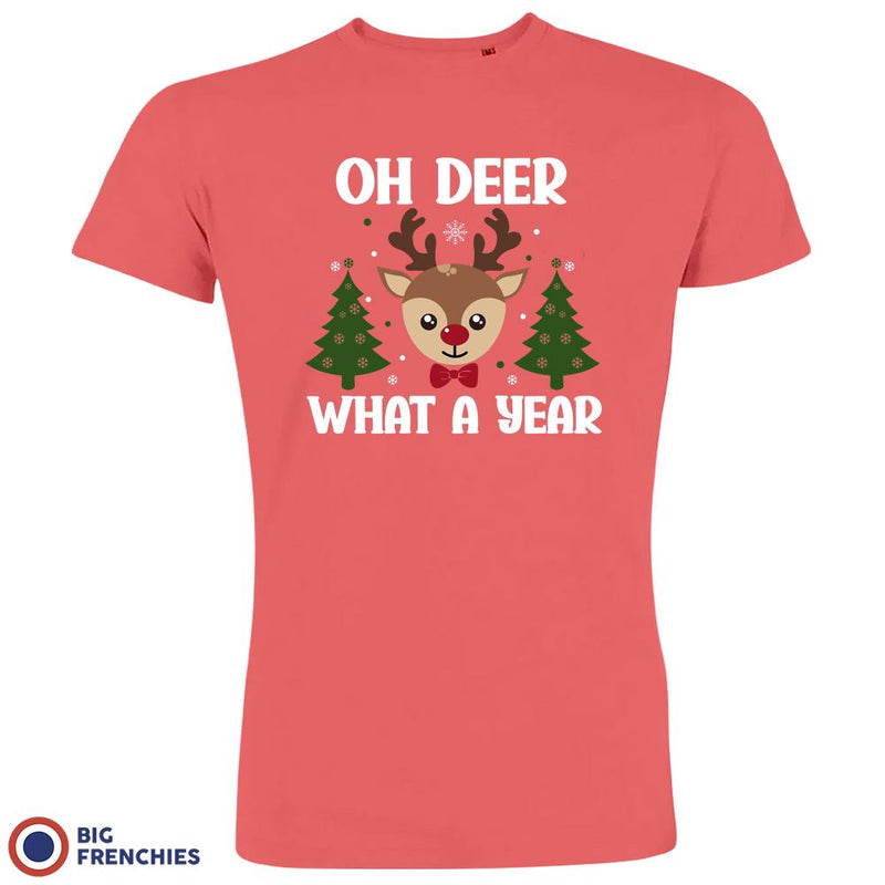 Oh Deer What A Year Christmas Men's Organic Cotton Tee