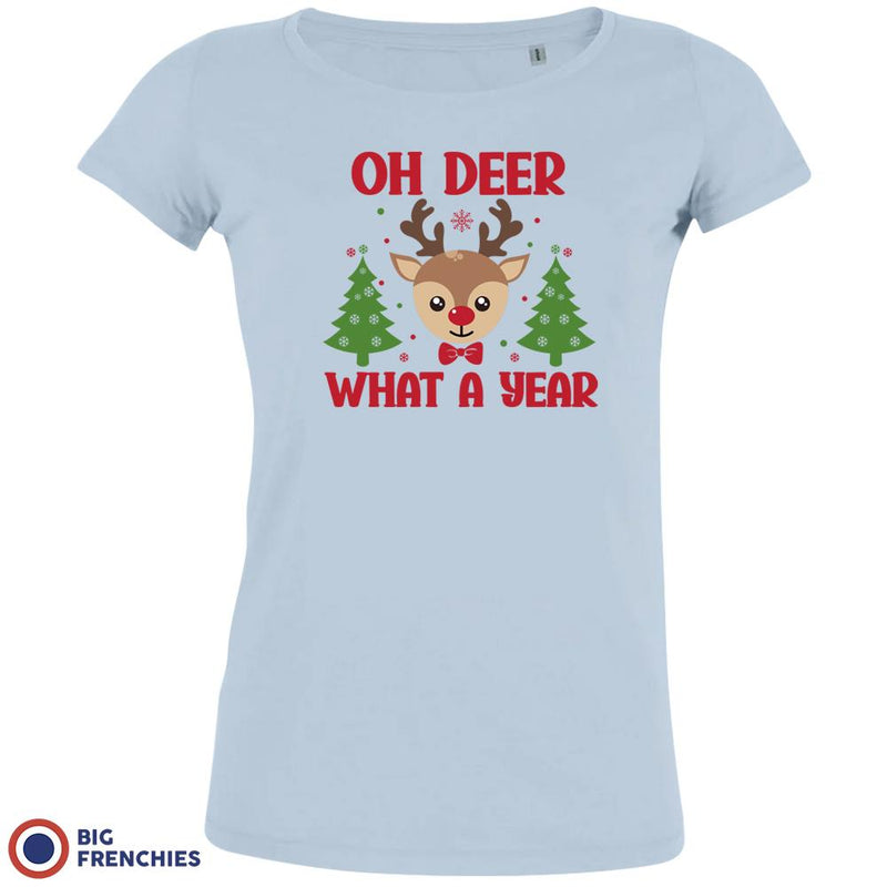 Oh Deer What A Year Christmas Women's Organic Cotton Tee