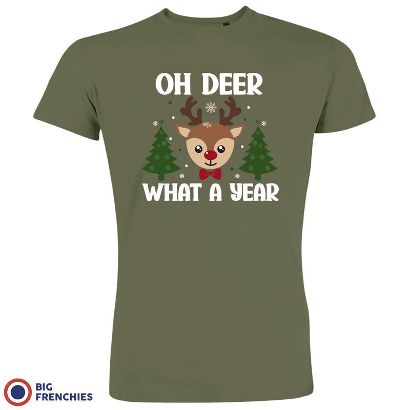 Oh Deer What A Year Christmas Men's Organic Cotton Tee