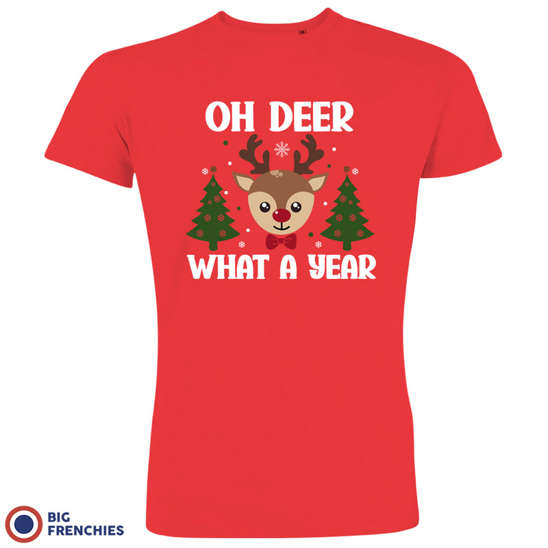 Oh Deer What A Year Christmas Men's Organic Cotton Tee