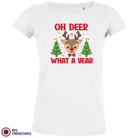 Oh Deer What A Year Christmas Women's Organic Cotton Tee