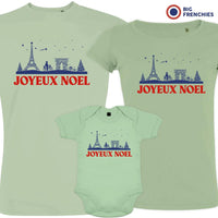 Joyeux Noël Paris Christmas Matching Family Organic Tees (Set of 3)