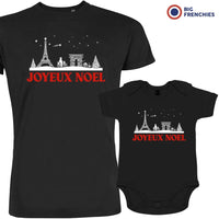 Joyeux Noël Paris Christmas Dad and Child Organic Cotton family Set (Set of 2)