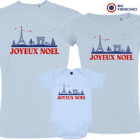 Joyeux Noël Paris Christmas Matching Family Organic Tees (Set of 3)