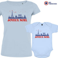 Joyeux Noël Paris Christmas Mom and Child Organic Cotton family Set (Set of 2)