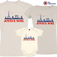 Joyeux Noël Paris Christmas Matching Family Organic Tees (Set of 3)