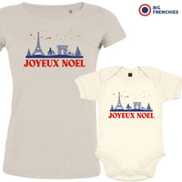 Joyeux Noël Paris Christmas Mom and Child Organic Cotton family Set (Set of 2)