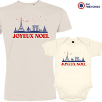 Joyeux Noël Paris Christmas Dad and Child Organic Cotton family Set (Set of 2)