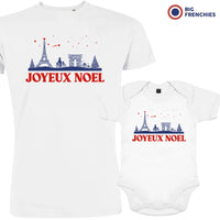 Joyeux Noël Paris Christmas Dad and Child Organic Cotton family Set (Set of 2)