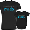 I Left My heart In Paris Dad and Child Matching Organic Cotton Outfit