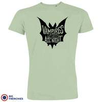 Vampires Party All Night Halloween Men's Organic Cotton Tee