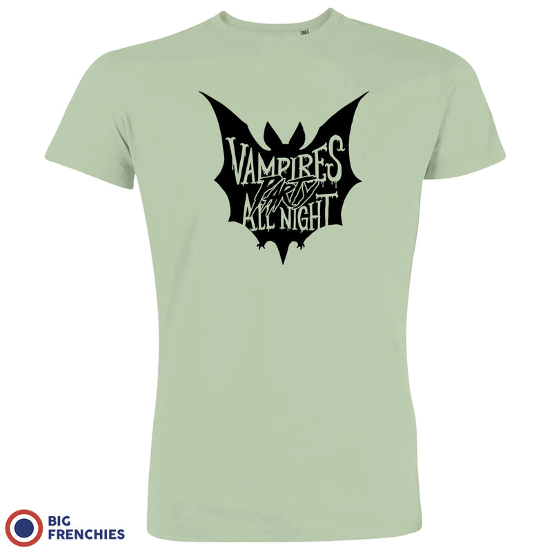 Vampires Party All Night Halloween Men's Organic Cotton Tee