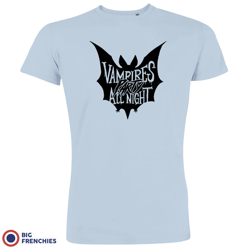 Vampires Party All Night Halloween Men's Organic Cotton Tee