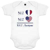 50% French 50% American 100% Awesome Organic Baby Onesie