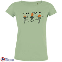 Pumpkin Skeleton Dance Halloween Women's Organic Cotton Tee