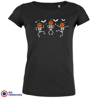 Pumpkin Skeleton Dance Halloween Women's Organic Cotton Tee