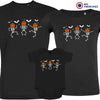 Pumpkin Skeleton Dance Halloween Matching Organic Cotton Family Set (Set of 3)