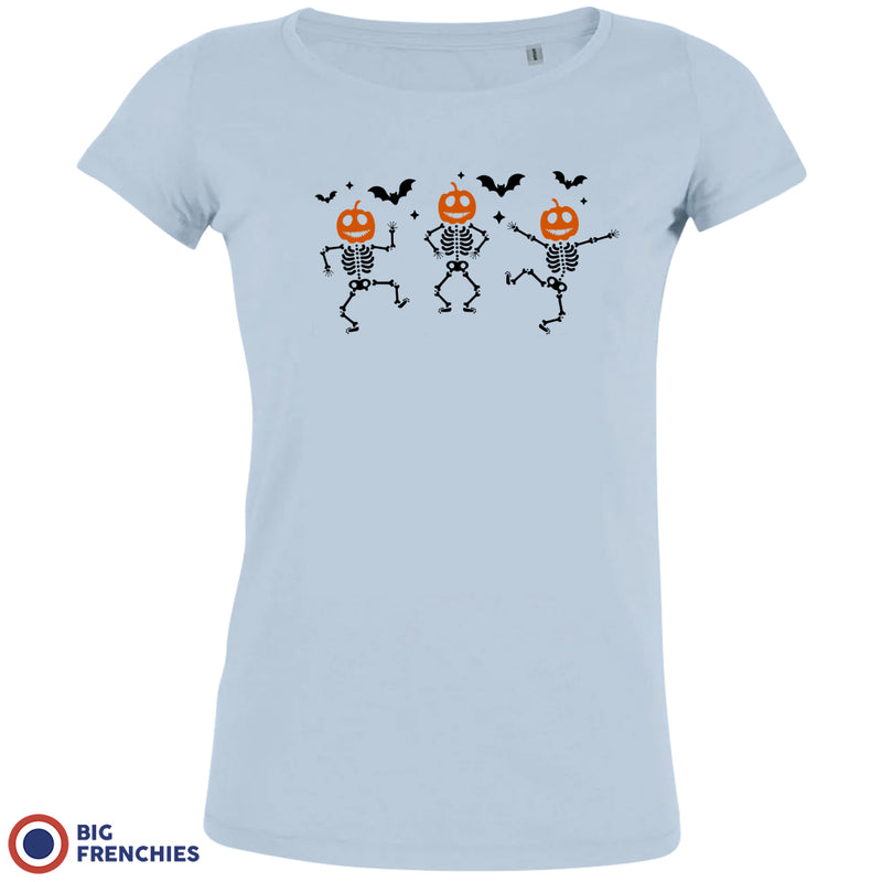 Pumpkin Skeleton Dance Halloween Women's Organic Cotton Tee