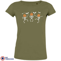 Pumpkin Skeleton Dance Halloween Women's Organic Cotton Tee