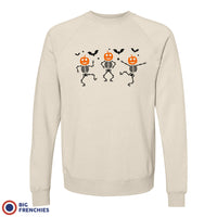 Pumpkin Skeleton Dance Halloween Unisex Organic Cotton Sweatshirt