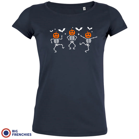 Pumpkin Skeleton Dance Halloween Women's Organic Cotton Tee