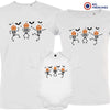 Pumpkin Skeleton Dance Halloween Matching Organic Cotton Family Set (Set of 3)