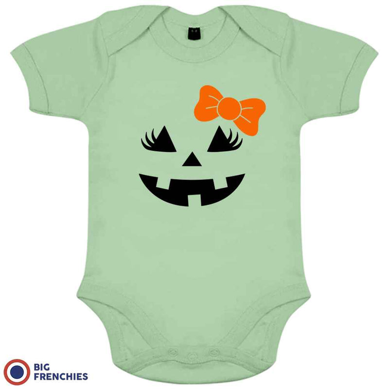 Halloween Pumpkin Organic Cotton Baby Girl Onesie