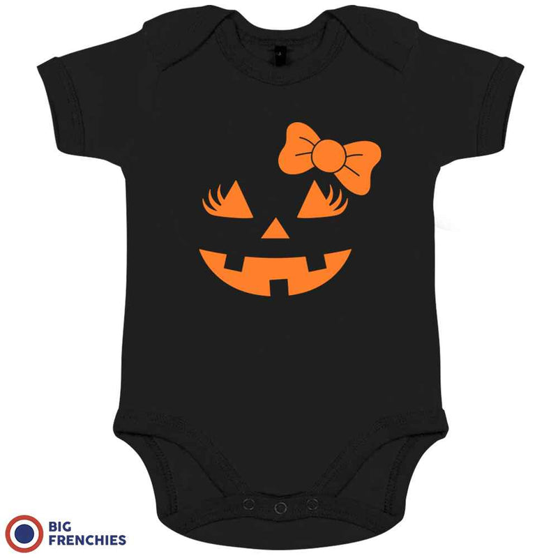 Halloween Pumpkin Organic Cotton Baby Girl Onesie