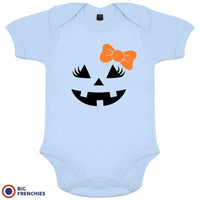 Halloween Pumpkin Organic Cotton Baby Girl Onesie