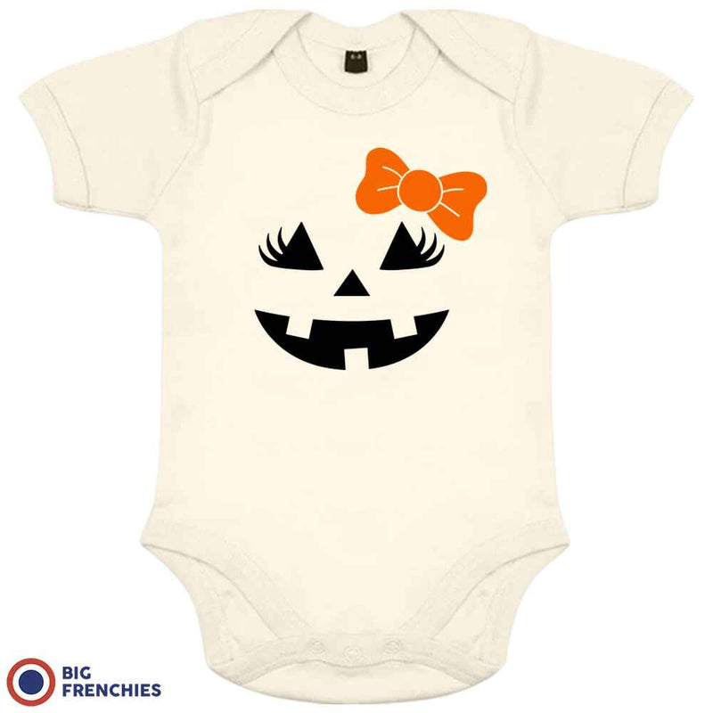 Halloween Pumpkin Organic Cotton Baby Girl Onesie