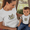 Purrris French Cat Mom and Child Organic Cotton T-Shirts family Set (Set of 2)