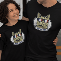 Purrris French Cat Dad and Child Organic Cotton T-Shirts family Set (Set of 2)