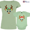 Reindeer Christmas Mom and Child Organic Cotton family Set (Set of 2)